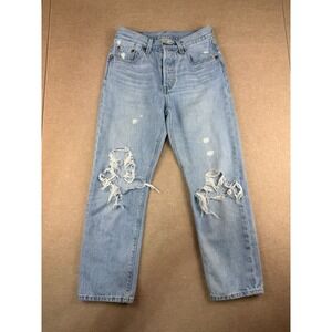 VTG Levi's 501 Jeans Womens Size 25 Blue Mid Rise Big E Straight Leg Regular Fit